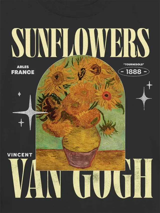 Çocuk Van Gogh Ayçiçekleri Grafik Tişört
