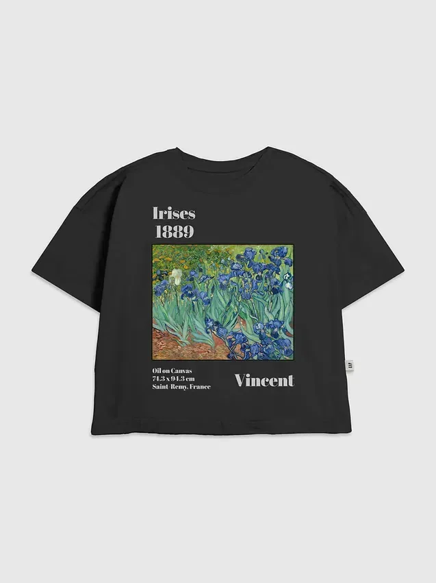 Çocuk Van Gogh Süsenleri Desenli Tişört