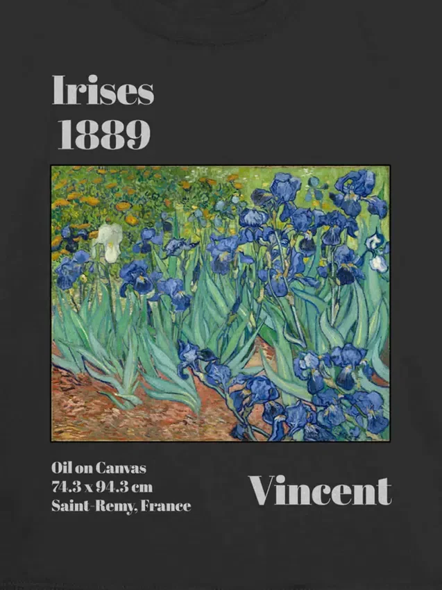 Çocuk Van Gogh Süsenleri Desenli Tişört