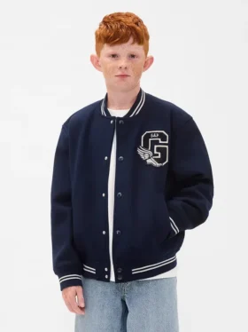Çocuk Varsity Logolu Bomber Ceket