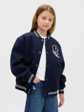 Çocuk Varsity Logolu Bomber Ceket