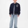 Çocuk Varsity Logolu Bomber Ceket