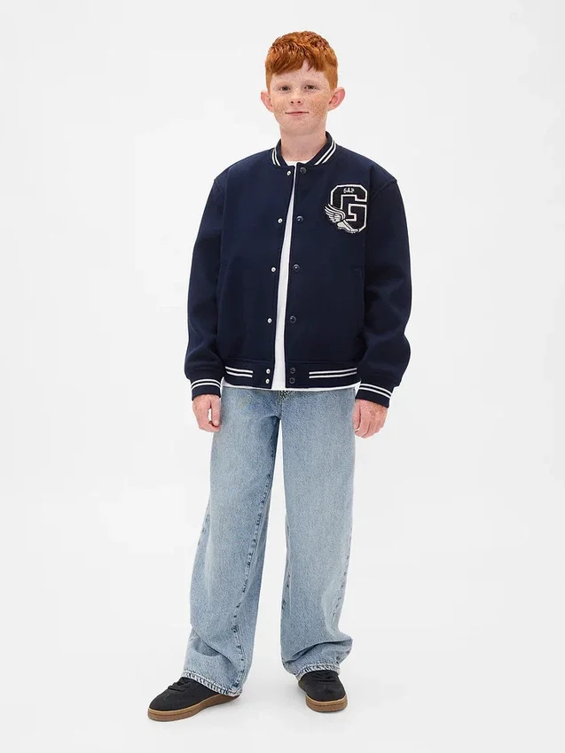 Çocuk Varsity Logolu Bomber Ceket