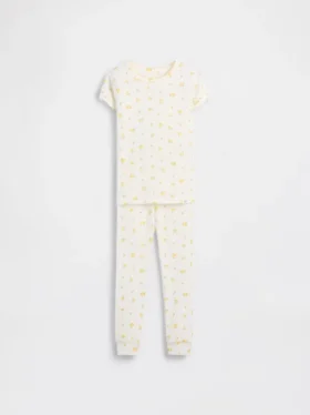 Çocuk ve Bebek Organik Fırçalanmış Pamuklu Pijama Seti