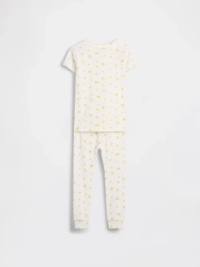 Çocuk ve Bebek Organik Fırçalanmış Pamuklu Pijama Seti