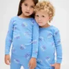 Çocuk ve Bebek Organik Fırçalanmış Pamuklu Tatil Pijama Seti
