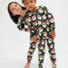 Çocuk ve Bebek Organik Fırçalanmış Pamuklu Tatil Pijama Seti