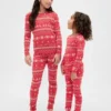 Çocuk ve Bebek Organik Fırçalanmış Pamuklu Tatil Pijama Seti