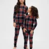 Çocuk ve Bebek Organik Fırçalanmış Pamuklu Tatil Pijama Seti