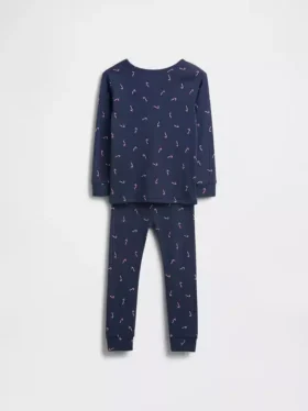 Çocuk ve Bebek Organik Fırçalanmış Pamuklu Tatil Pijama Seti