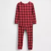 Çocuk ve Bebek Organik Fırçalanmış Pamuklu Tatil Pijama Seti