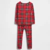 Çocuk ve Bebek Organik Fırçalanmış Pamuklu Tatil Pijama Seti