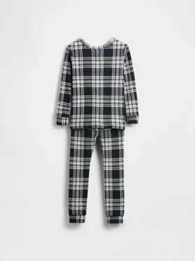 Çocuk ve Bebek Organik Fırçalanmış Pamuklu Tatil Pijama Seti
