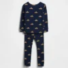 Çocuk ve Bebek Organik Fırçalanmış Pamuklu Tatil Pijama Seti