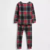 Çocuk ve Bebek Organik Fırçalanmış Pamuklu Tatil Pijama Seti