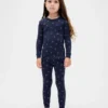 Çocuk ve Bebek Organik Fırçalanmış Pamuklu Tatil Pijama Seti