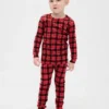 Çocuk ve Bebek Organik Fırçalanmış Pamuklu Tatil Pijama Seti