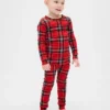 Çocuk ve Bebek Organik Fırçalanmış Pamuklu Tatil Pijama Seti