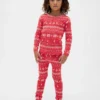 Çocuk ve Bebek Organik Fırçalanmış Pamuklu Tatil Pijama Seti