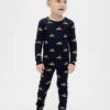 Çocuk ve Bebek Organik Fırçalanmış Pamuklu Tatil Pijama Seti