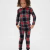 Çocuk ve Bebek Organik Fırçalanmış Pamuklu Tatil Pijama Seti