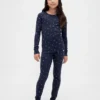 Çocuk ve Bebek Organik Fırçalanmış Pamuklu Tatil Pijama Seti