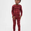 Çocuk ve Bebek Organik Fırçalanmış Pamuklu Tatil Pijama Seti