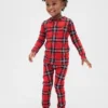 Çocuk ve Bebek Organik Fırçalanmış Pamuklu Tatil Pijama Seti