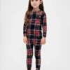 Çocuk ve Bebek Organik Fırçalanmış Pamuklu Tatil Pijama Seti