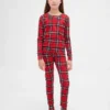 Çocuk ve Bebek Organik Fırçalanmış Pamuklu Tatil Pijama Seti