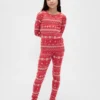Çocuk ve Bebek Organik Fırçalanmış Pamuklu Tatil Pijama Seti