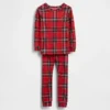 Çocuk ve Bebek Organik Fırçalanmış Pamuklu Tatil Pijama Seti