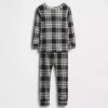 Çocuk ve Bebek Organik Fırçalanmış Pamuklu Tatil Pijama Seti