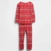 Çocuk ve Bebek Organik Fırçalanmış Pamuklu Tatil Pijama Seti