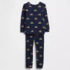 Çocuk ve Bebek Organik Fırçalanmış Pamuklu Tatil Pijama Seti