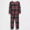 Çocuk ve Bebek Organik Fırçalanmış Pamuklu Tatil Pijama Seti