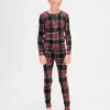 Çocuk ve Bebek Organik Fırçalanmış Pamuklu Tatil Pijama Seti