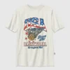 Çocuk Vintage Basketbol Desenli Tişört