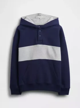 Çocuk Vintagesoft Bol Kesim Henley Kapüşonlu Sweatshirt