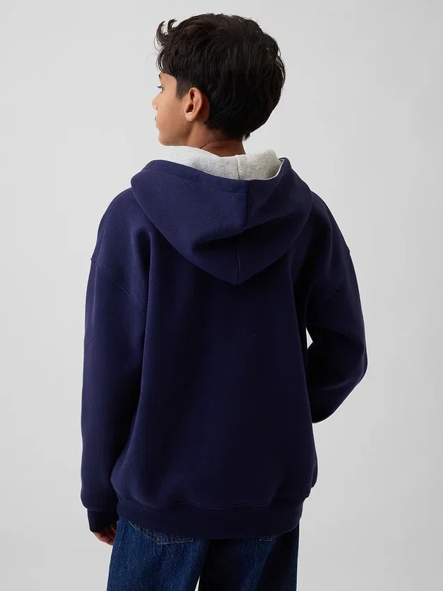 Çocuk Vintagesoft Bol Kesim Henley Kapüşonlu Sweatshirt