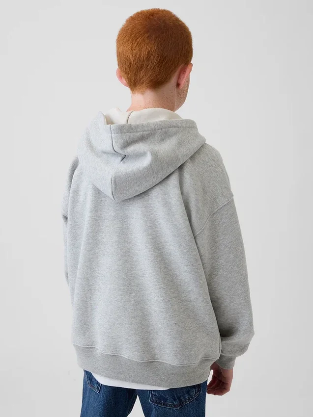 Çocuk Vintagesoft Bol Kesim Henley Kapüşonlu Sweatshirt