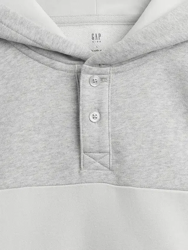 Çocuk Vintagesoft Bol Kesim Henley Kapüşonlu Sweatshirt