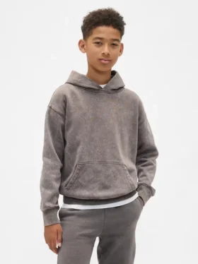 Çocuk Vintagesoft Bol Kesim Kapüşonlu Sweatshirt
