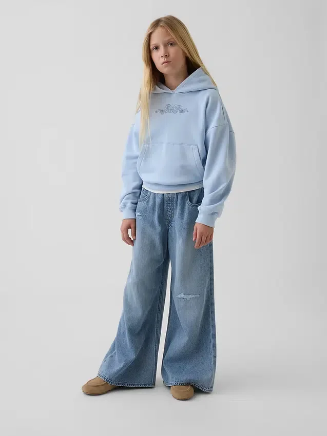 Çocuk Vintagesoft Bol Kesim Kapüşonlu Sweatshirt
