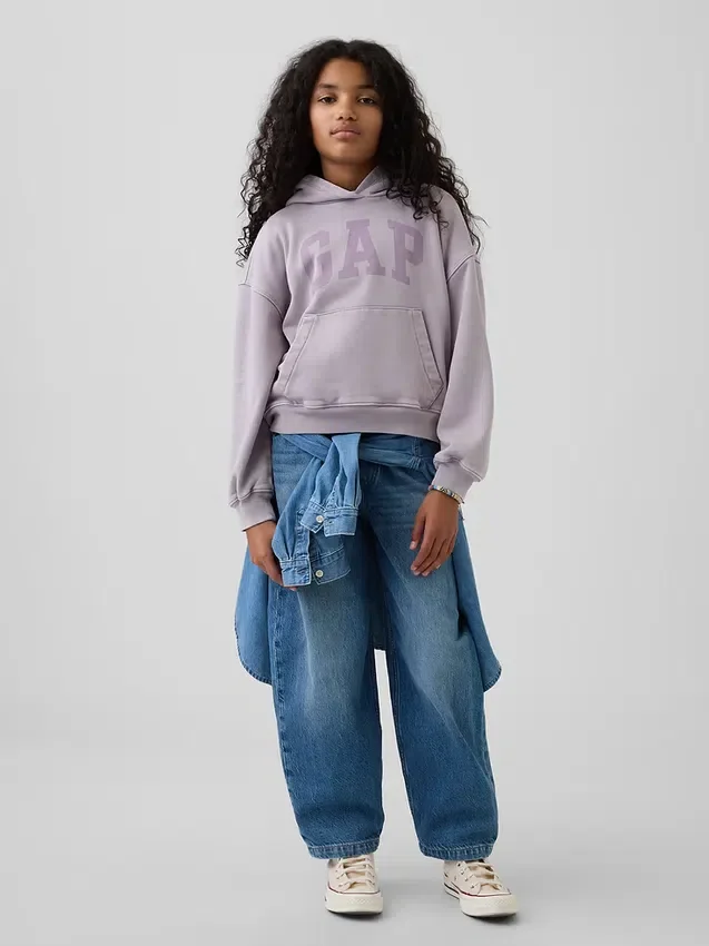 Çocuk Vintagesoft Bol Kesim Kapüşonlu Sweatshirt