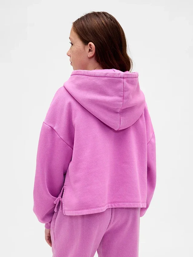 Çocuk Vintagesoft Bol Kesim Yama Kapüşonlu Sweatshirt
