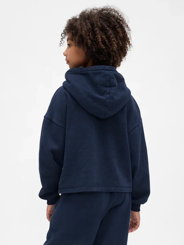 Çocuk Vintagesoft Bol Kesim Yama Kapüşonlu Sweatshirt