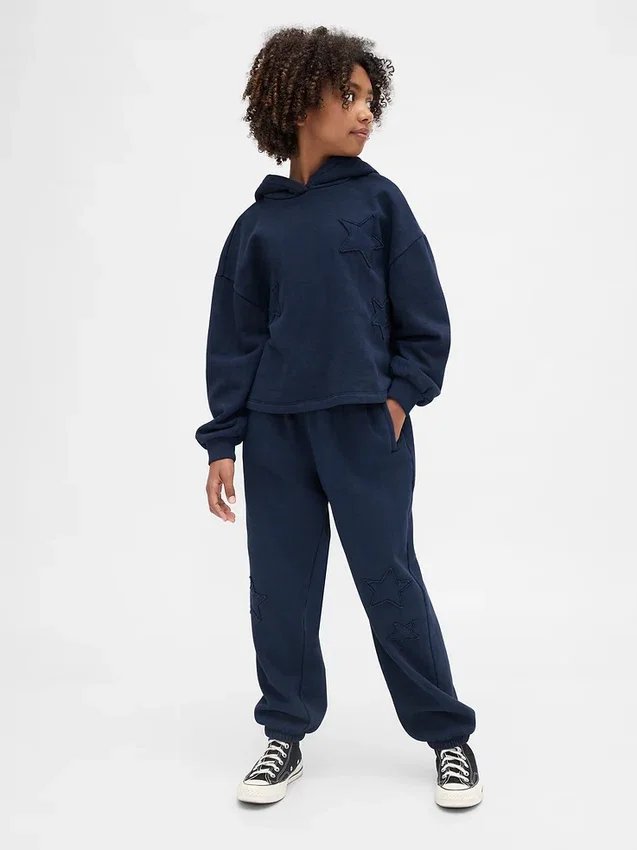 Çocuk Vintagesoft Bol Kesim Yama Kapüşonlu Sweatshirt