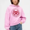 Çocuk Vintagesoft Büyük Boy Kalp Logolu Kapüşonlu Sweatshirt