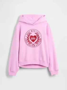 Çocuk Vintagesoft Büyük Boy Kalp Logolu Kapüşonlu Sweatshirt